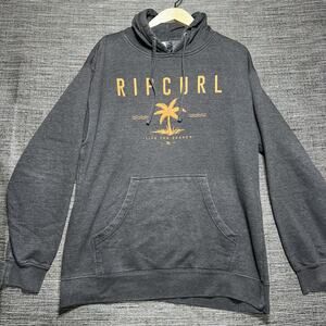 Rip Curl Hoodie Men's Large Gray Pullover Drawstring